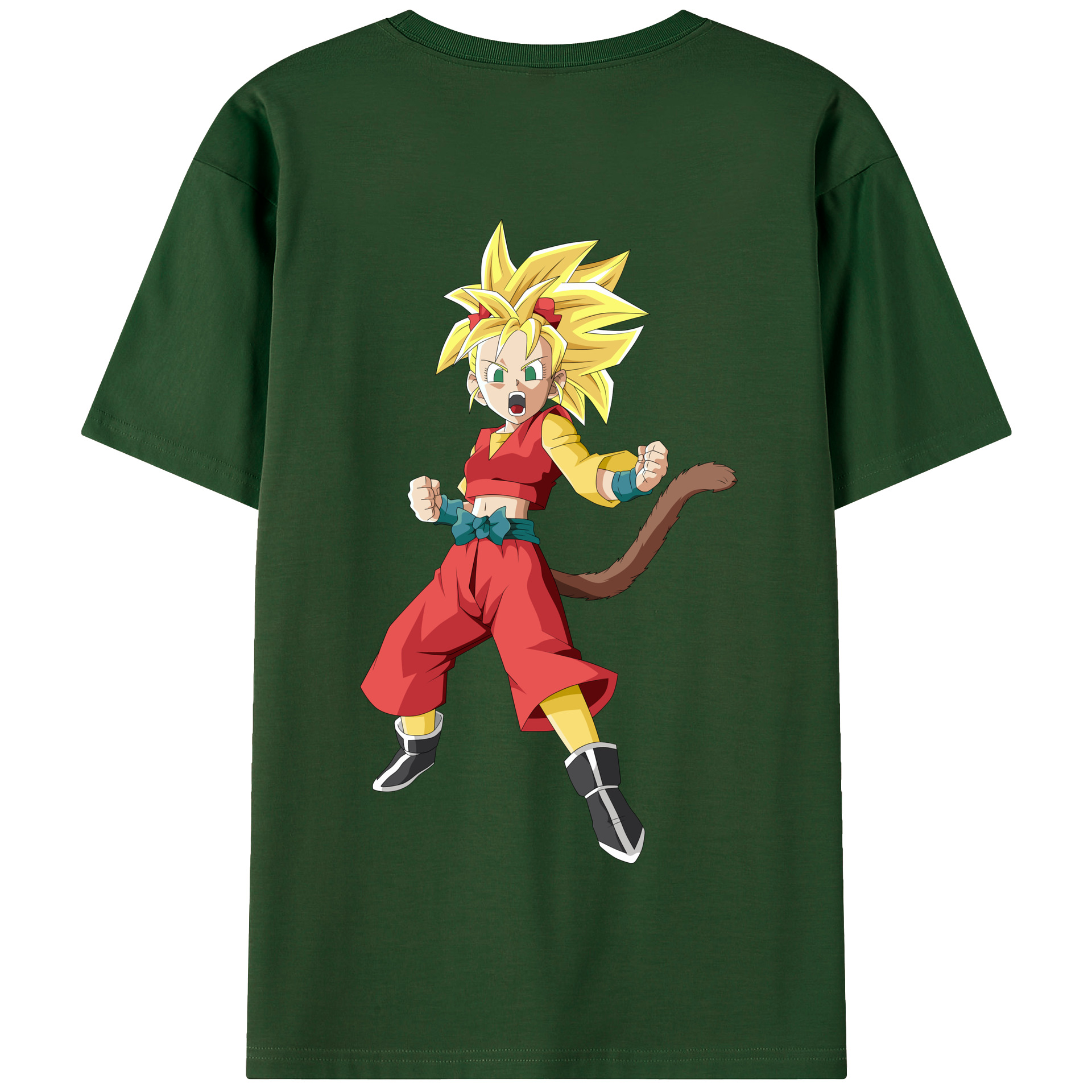 （画像用） ドラゴンボール カリフラ DRAGON BALL Caulifla 綿100％半袖Tシャツ（背面プリント）